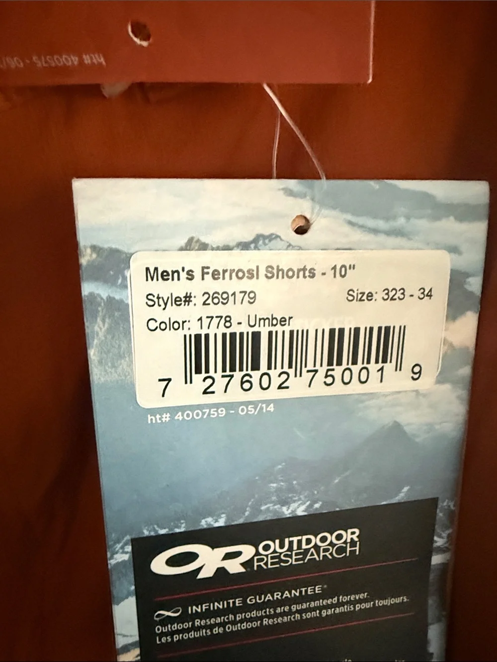 Outdoor Research Men's Ferrosi shorts nwt 34